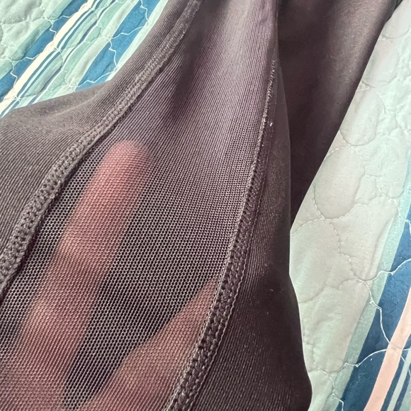 Joy Lab Womens Black Ankle Length Leggings Size M Sheer Mesh Athletic Medium - Picture 5 of 7